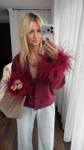 Kardigan ALLESIA burgundowy