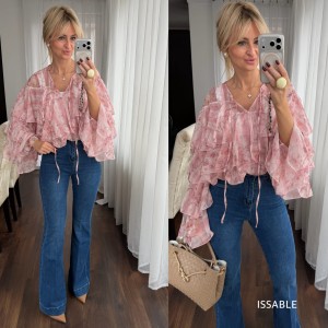 Spodnie jeansowe dzwony ciemny jeans
