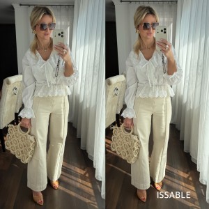 Bluzka boho  biała z długim rękawem i haftami 