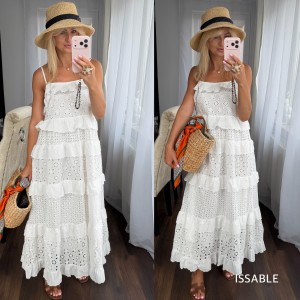 Długa sukienka w stylu boho MARGARET biel