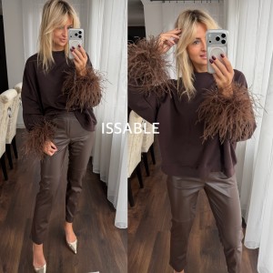 Bluza ALLESIA czekoladowa pióra