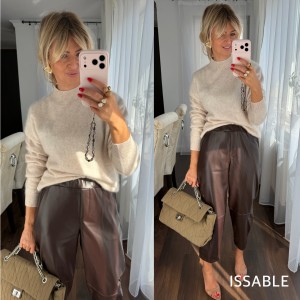Sweter damski z wełną i  kaszmirem jasny beżowy