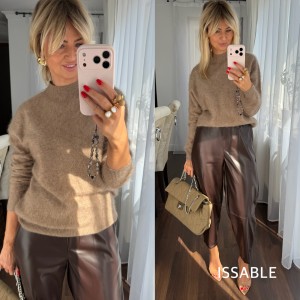 Sweter damski z wełną i  kaszmirem beżowy